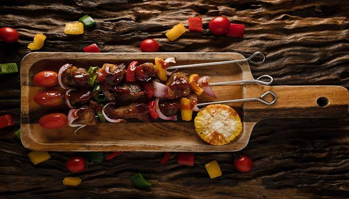 Hoisin BBQ Steak on a Stick With Pineapple Salsa