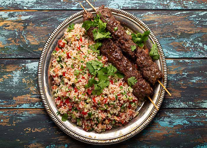 Summer Farro Salad & Roast Beef