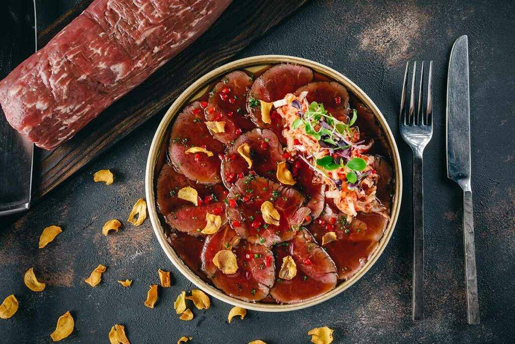 Ultimate Beef Hanging Tender Tataki with Kimchi Sauce Recipe