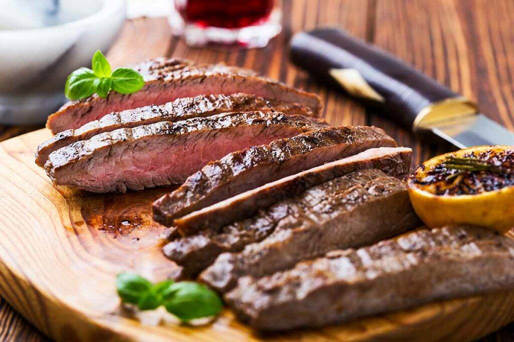wine maring grilled flank steak