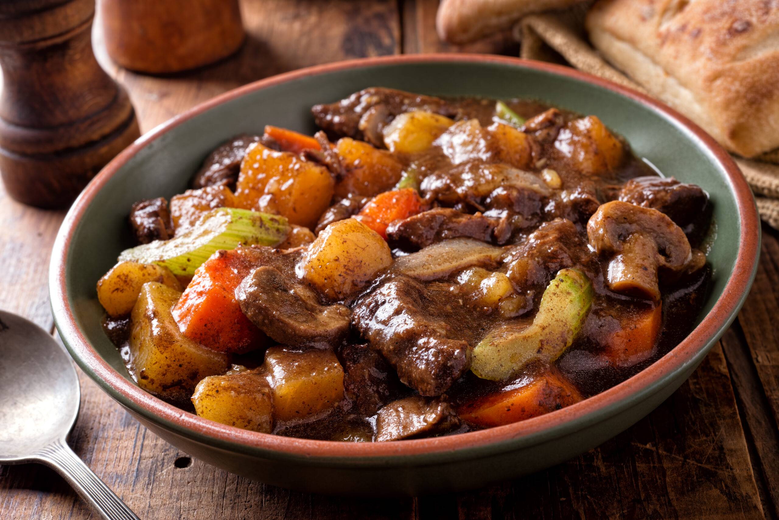 A-Bowl-Of-Delicious-Hearty-Homemade-Beef-Stew-With-Potato a bowl of delicious hearty homemade beef stew with potato