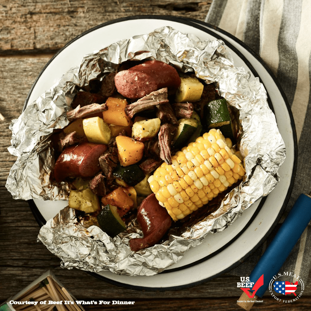 foil packet beef & vegetable meal