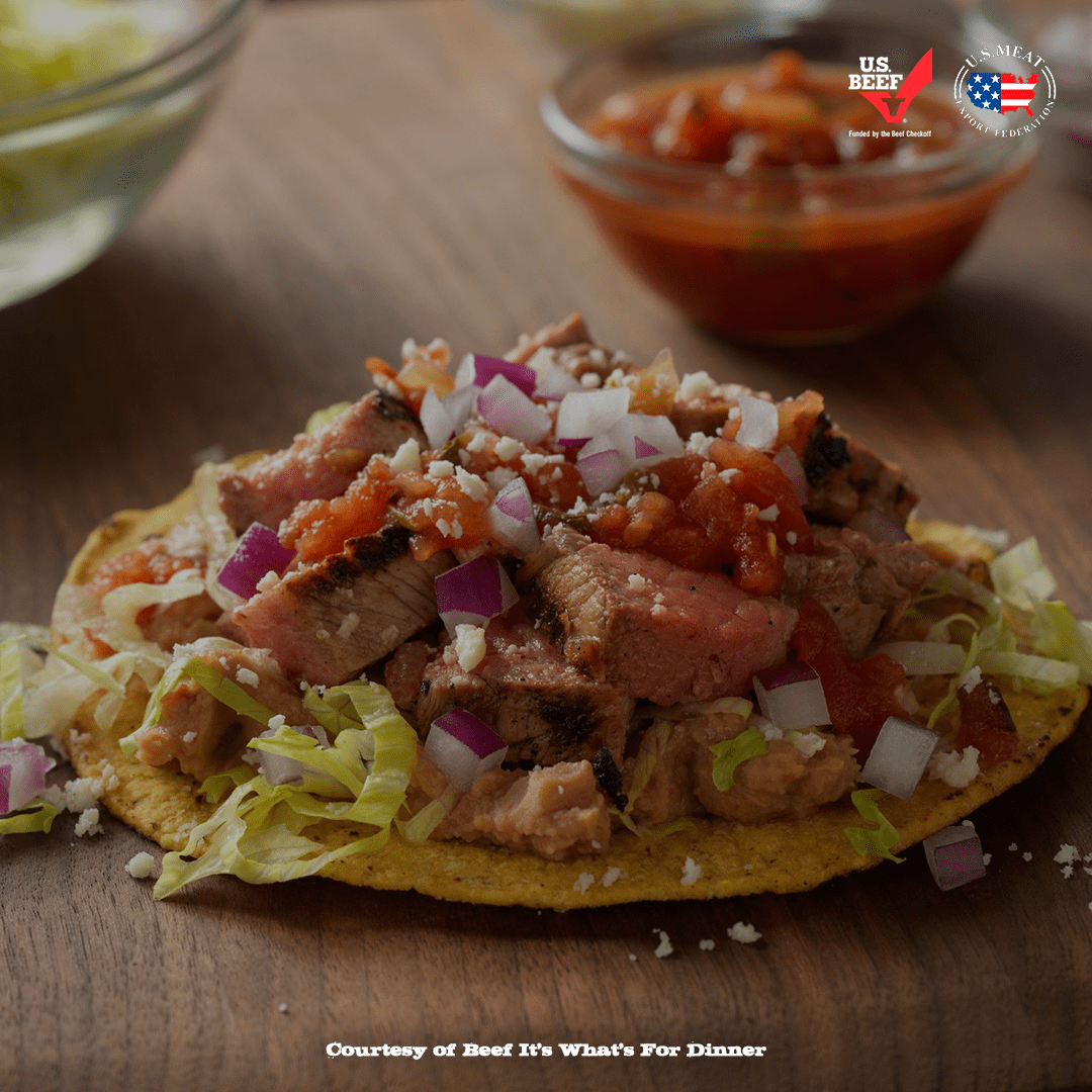 Grilled beef tostadas