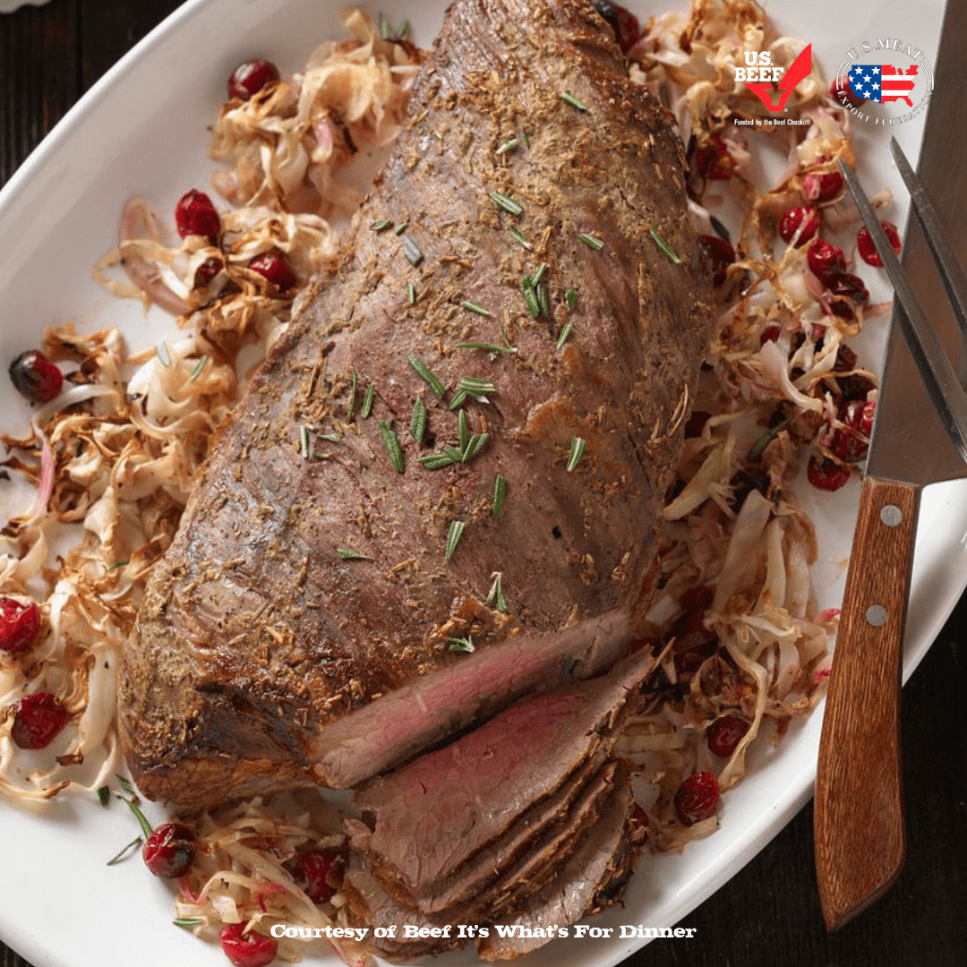 Tri-Tip Roast with Cabbage and Cranberries