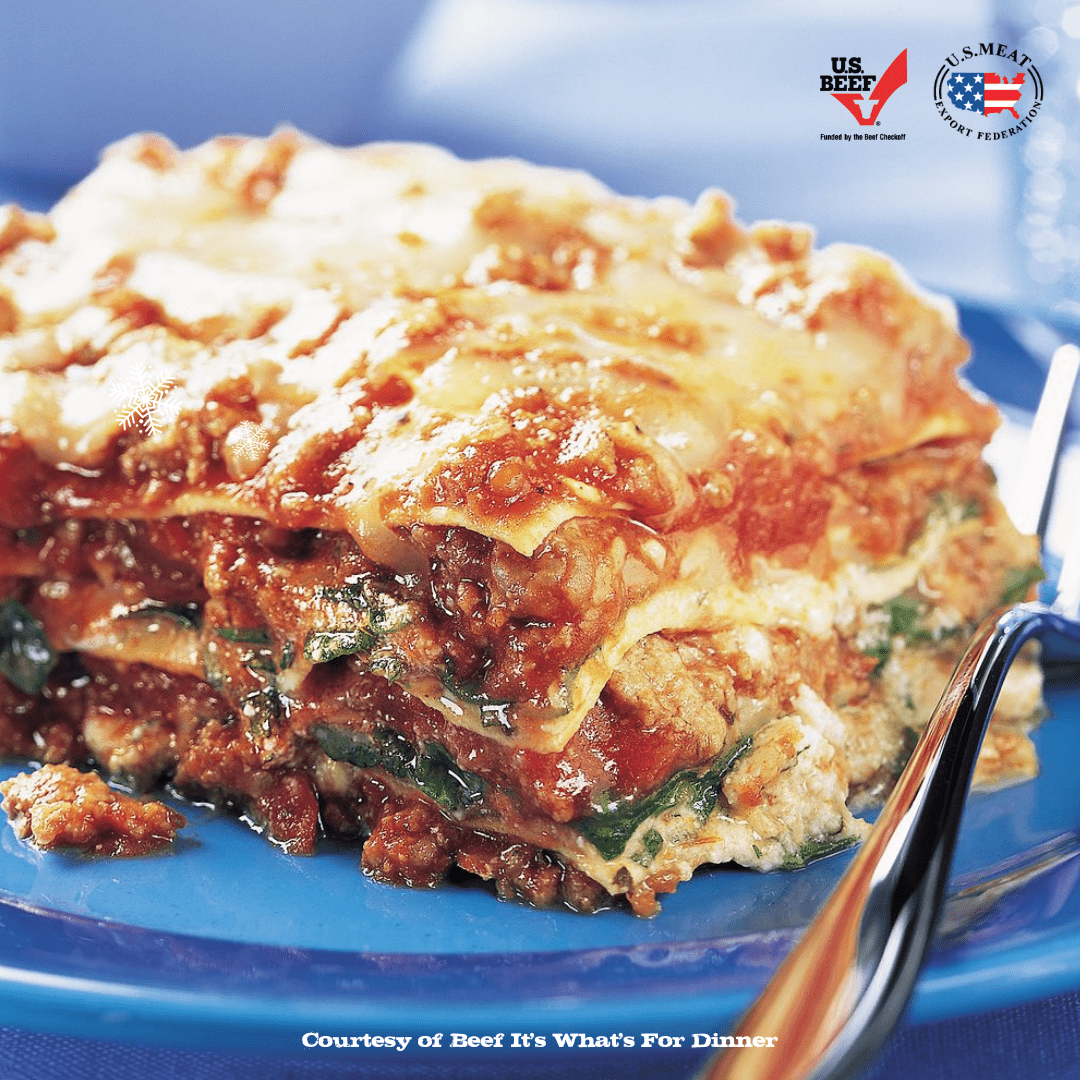 Beef, Arugula and Spinach Lasagna
