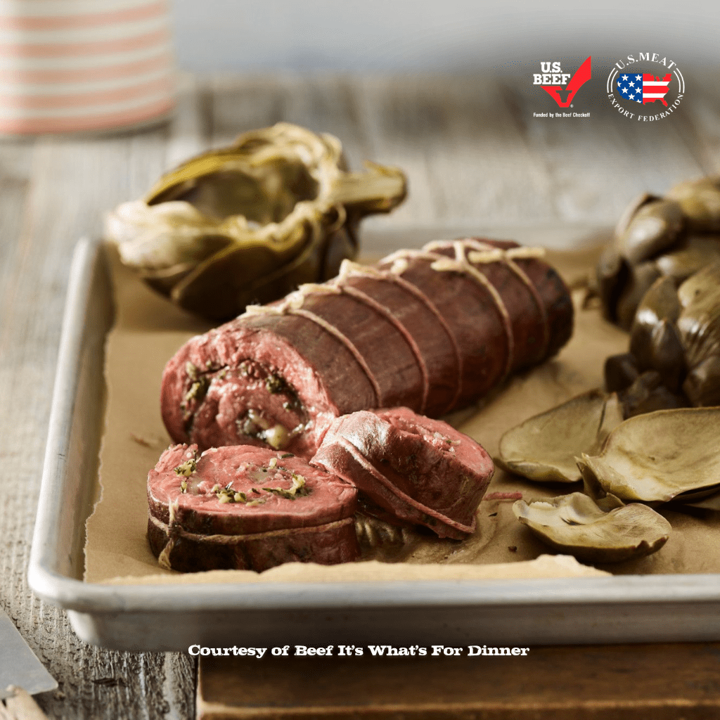 Italian Herb & Cheese-Stuffed Beef Roulade