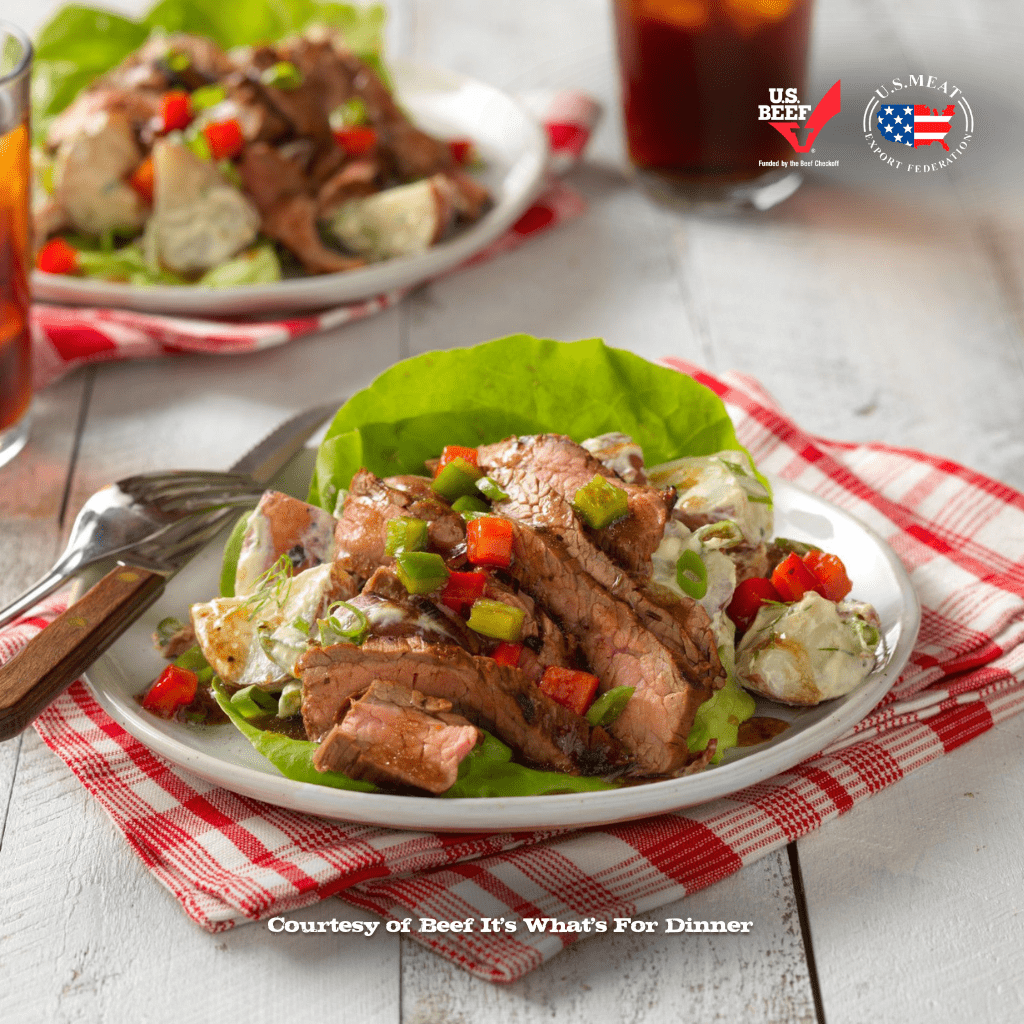 Grilled Flank Steak and Potato Salad