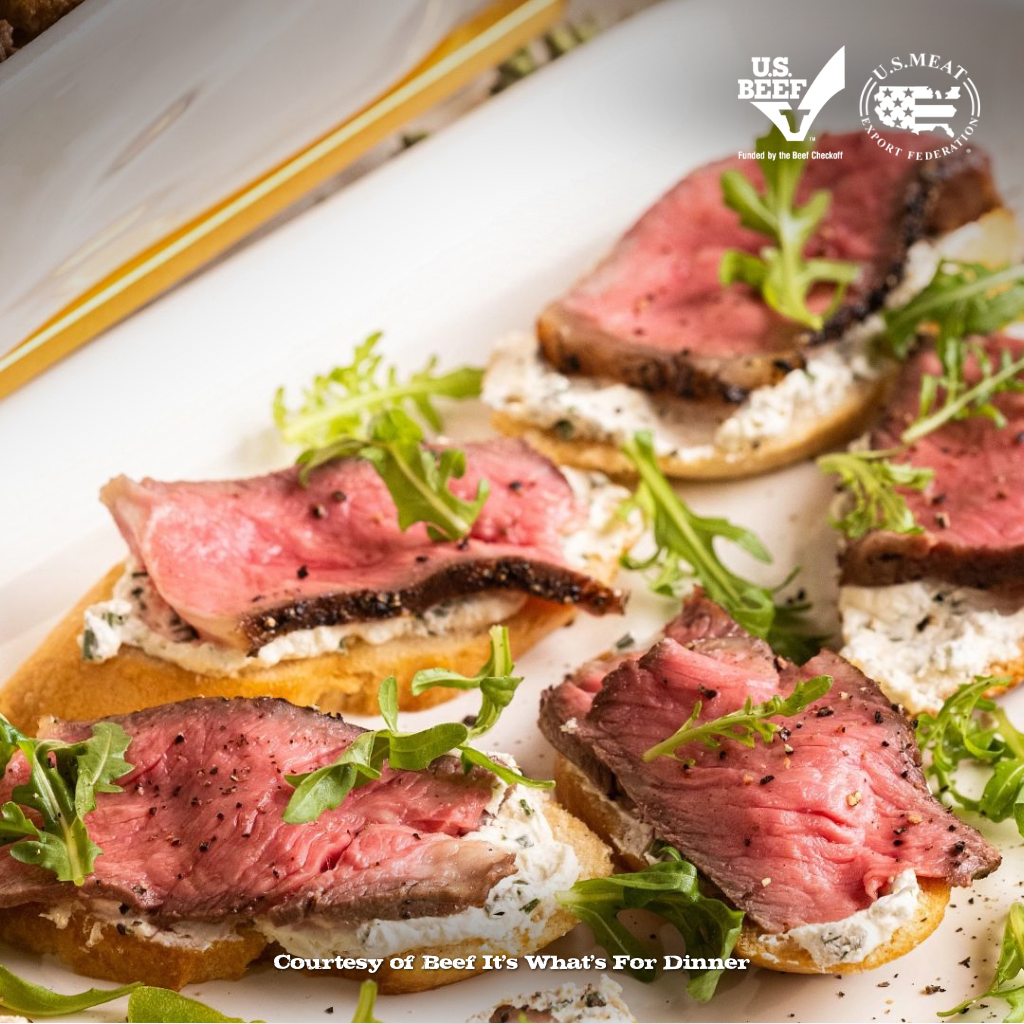 STEAK CROSTINI WITH HORSERADISH WHIP